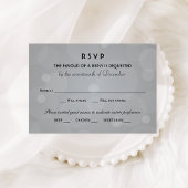 Elegant Platina en Zwart Bruiloft RSVP Kaartje