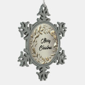 Elegant Platina Metallic Krans Vrolijk Kerstfeest Tin Sneeuwvlok Ornament (Links)