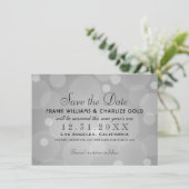 Elegant Platinum Grijs Bruiloft Save The Date (Staand voorkant)