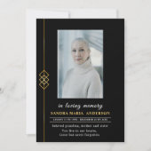 Elegant platzwart fotoherdenkingsprogramma bedankkaart (Voorkant)