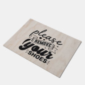 Elegant Please Remove Shoes Wood Texture Deurmat (Schuin)