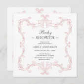 Elegant plein | Waterverf Pink Kaart (Voorkant / Achterkant)