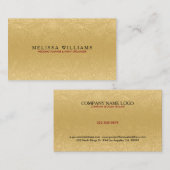 Elegant Pluche Goud Paisley Patroon Bruiloft Ontwe Visitekaartje (Voorkant / Achterkant)