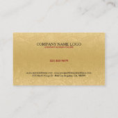 Elegant Pluche Goud Paisley Patroon Bruiloft Ontwe Visitekaartje (Achterkant)