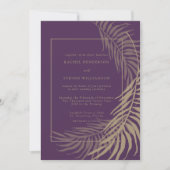 Elegant Plum and Taupe Wedding Invitation Kaart (Voorkant)