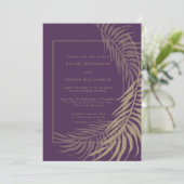Elegant Plum and Taupe Wedding Invitation Kaart (Staand voorkant)