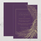 Elegant Plum and Taupe Wedding Invitation Kaart (Voorkant / Achterkant)