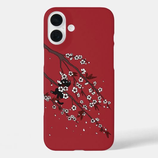 Elegant Plum Blossom en Black Cat Case-Mate iPhone Case (Achterkant)