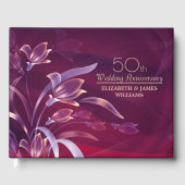 Elegant Plum Floral 50ste Jubileum Gastenboek (Voorkant)