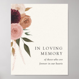 Elegant plum Floral Wedding in het liefdevol Geheu Poster