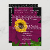 Elegant Plum Gerber Daisy Wedding Invitation Uitnodiging Briefkaart (Voorkant / Achterkant)