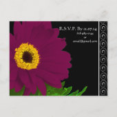 Elegant Plum Gerber Daisy Wedding Invitation Uitnodiging Briefkaart (Achterkant)