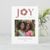 Elegant Plum Glitter Poinsettias Christmas Wreath Feestdagenkaart (Staand voorkant)