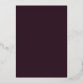 Elegant Plum Gold Modern Calligraphy Wedding Folie Uitnodiging (Achterkant)