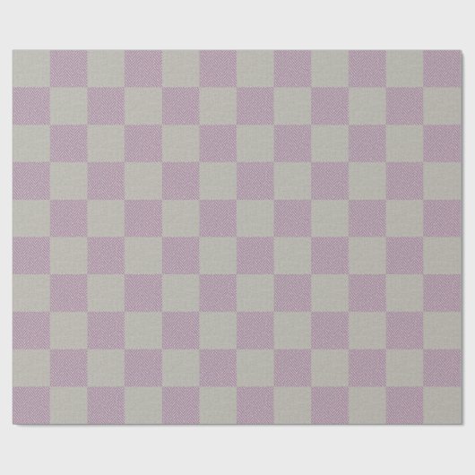 Elegant Plum Grey Buffalo Plaid Patroon Cadeaupapier (Vlak)