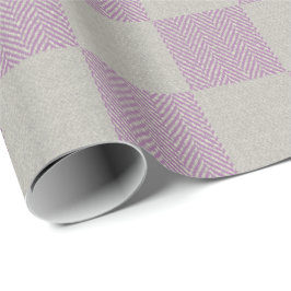 Elegant Plum Grey Buffalo Plaid Patroon Cadeaupapier