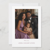 Elegant Plum Holy Nativity Family Christmas Photo  Feestdagenkaart (Achterkant)