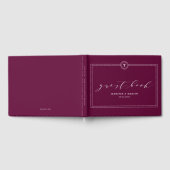 Elegant Plum Monogram Kalligrafie Bruiloft Gastenboek (Volledig)