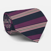 Elegant Plum & Navy Multi-Stripe  Stropdas (Opgerold)