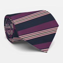 Elegant Plum & Navy Multi-Stripe 