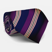 Elegant Plum & Navy Multi-Stripe  Stropdas (Opgerold)