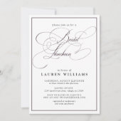 Elegant Plum Paars Calligraphy Bridal Luncheon Kaart (Voorkant)