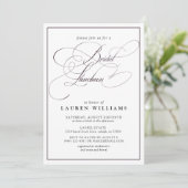 Elegant Plum Paars Calligraphy Bridal Luncheon Kaart (Staand voorkant)