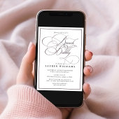 Elegant Plum Paars Calligraphy Brunch & Bubble Kaart