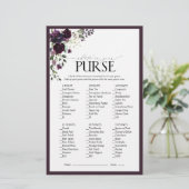 Elegant Plum Paars Floral Vrijgezellenfeest Game (Staand voorkant)