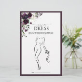 Elegant Plum Paars Floral Vrijgezellenfeest Game (Staand voorkant)