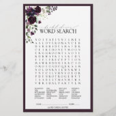 Elegant Plum Paars Floral Vrijgezellenfeest Game (Voorkant)