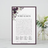 Elegant Plum Paars Floral Vrijgezellenfeest Game (Staand voorkant)