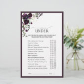 Elegant Plum Paars Floral Vrijgezellenfeest Game (Staand voorkant)