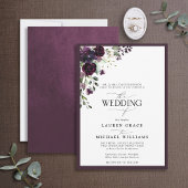 Elegant Plum Paars Floral Waterverf Script Kaart
