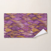 Elegant Plum Paars Gold Metallic Abstract Foliage Bad Handdoek (Handdoek)