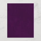 Elegant Plum Paars & Gold Wedding RSVP telefonisch Kaart (Achterkant)