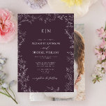 Elegant Plum Paars Leaf Photo Monogram Weddenschap Kaart<br><div class="desc">Zeg 'ik doe' tegen je perfecte huwelijksuitnodiging. Introductie van de elegante plum paars miniem bladfotomonogram bruiloft Uitnodiging-online exclusief en één van onze meest waardevolle design. Deze moderne manier om klassieke elegantie aan te nemen is zeker om een verklaring af te leggen die je gasten niet snel zullen vergeten. De uitnodiging...</div>