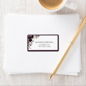 Elegant Plum Paars Mauve Floral Return Address Etiket (Insitu)