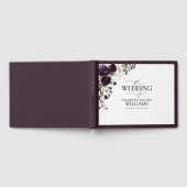 Elegant Plum Paars Mauve Floral Waterverf Gastenboek (Volledig)