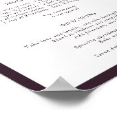 Elegant Plum Paars Recipe voor een gelukkig huweli Poster (Hoek)