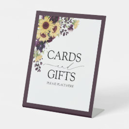 Elegant Plum Paars Reclamebord Met Voetstuk