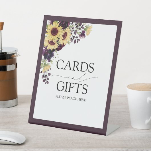 Elegant Plum Paars Reclamebord Met Voetstuk (Insitu)