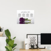 Elegant Plum Paars Roos 4 Tabel Seatrix Poster (Thuiskantoor)