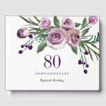 Elegant Plum Paars Roos 80th Birthday Guestbook Gastenboek<br><div class="desc">Elegant Plum Paars Roos 80th Birthday Guestbook Zie bijbehorend collectie in Niche and Nest Store of under Design met dank aan: https://www.etsy.com/shop/SmallHouseBigPony</div>
