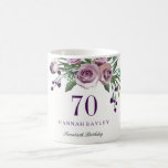 Elegant Plum Paars Roos Floral 70th Birthday Koffiemok<br><div class="desc">Elegant Plum Paars Roos Floral 70th Birthday Coffee mok Coffee Cup/Mok perfect voor een cadeau of om op je verjaardagsfeestje te gebruiken om onze gasten te herinneren aan de speciale dag. Ga voor het collectie naar de Niche and Nest store Design met dank aan: https://www.etsy.com/shop/SmallHouseBigPony</div>