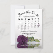Elegant Plum Paars Roos Romantic Wedding Calendar Save The Date (Voorkant)