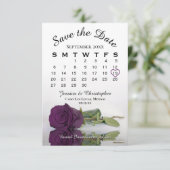 Elegant Plum Paars Roos Romantic Wedding Calendar Save The Date (Staand voorkant)