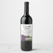 Elegant Plum Paars Roos Weddenschap Bedankt Wijn Etiket (Voorkant)