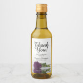 Elegant Plum Paars Roos Weddenschap Dank je Mini Wijn Etiket (Voorkant)