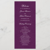 Elegant Plum Paars Simple Modern Wedding Programmakaart (Voorkant)